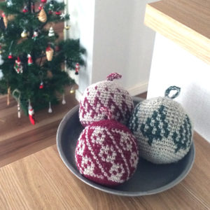 かぎ針編み無料編み図「クリスマスボール3種」パターン