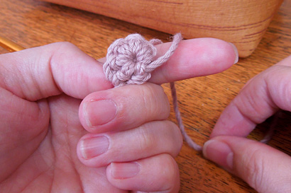 かぎ針編み わ編み [21] 余分な糸が引き締められました