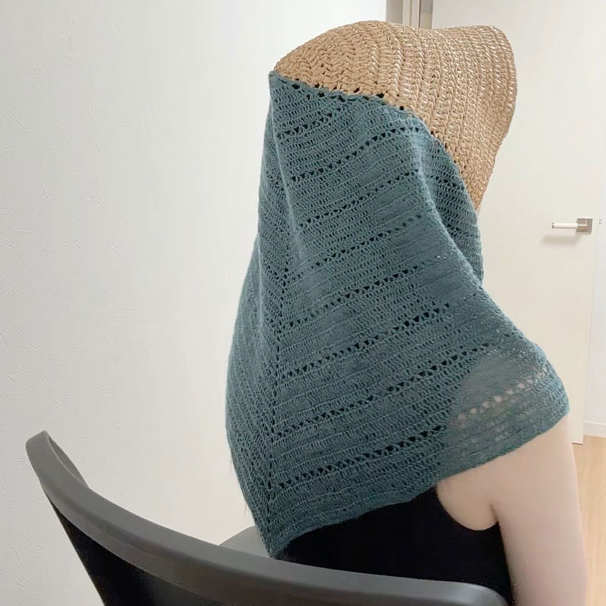 ネギを編む人さんのかぎ針編み作品「スカーフハット」