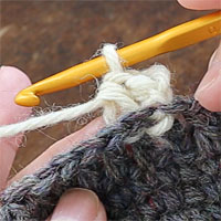 中長編み裏引き上げ編み[6] 中長編み裏引き上げ編みが編めました。
