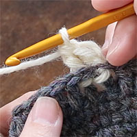 長編み裏引き上げ編み[7] 長編み裏引き上げ編みが編めました。