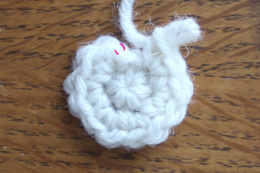 こま編みの輪編みの立ち上がり２
