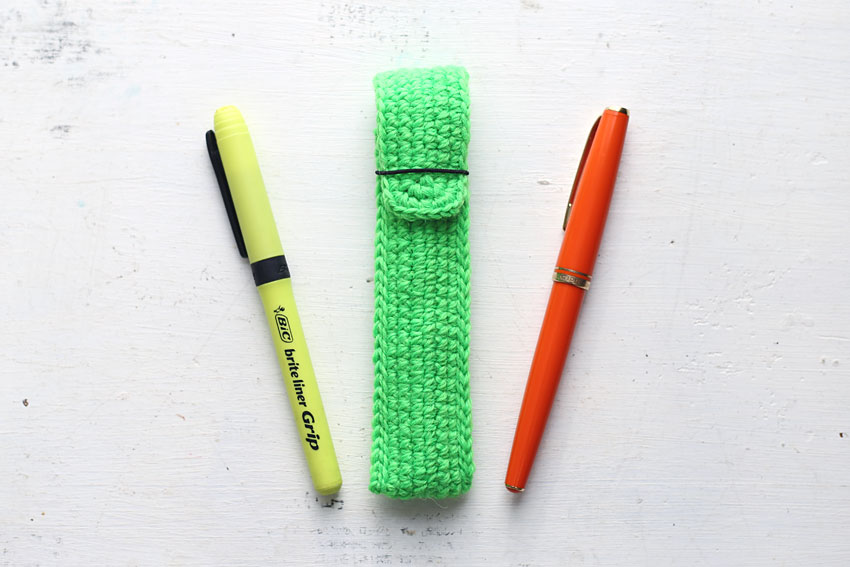 かぎ針編み ネオンカラー 1本用ペンケース
