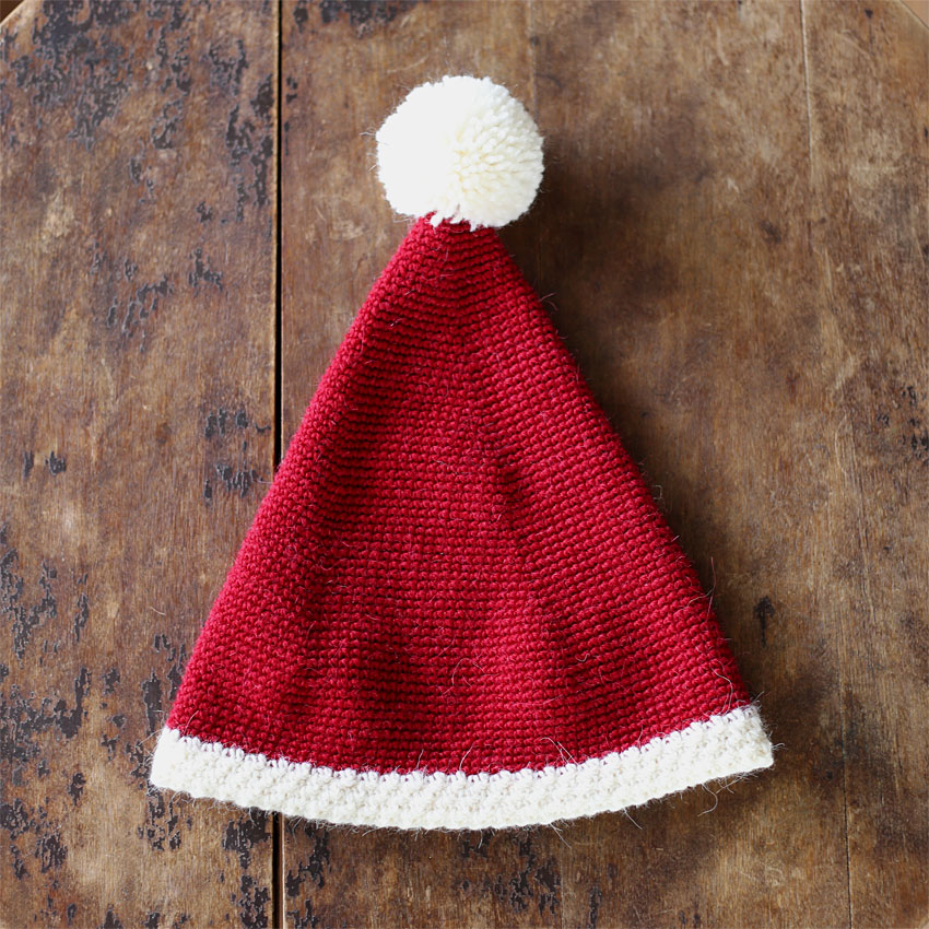 かぎ針編み無料編み図 サンタ帽子