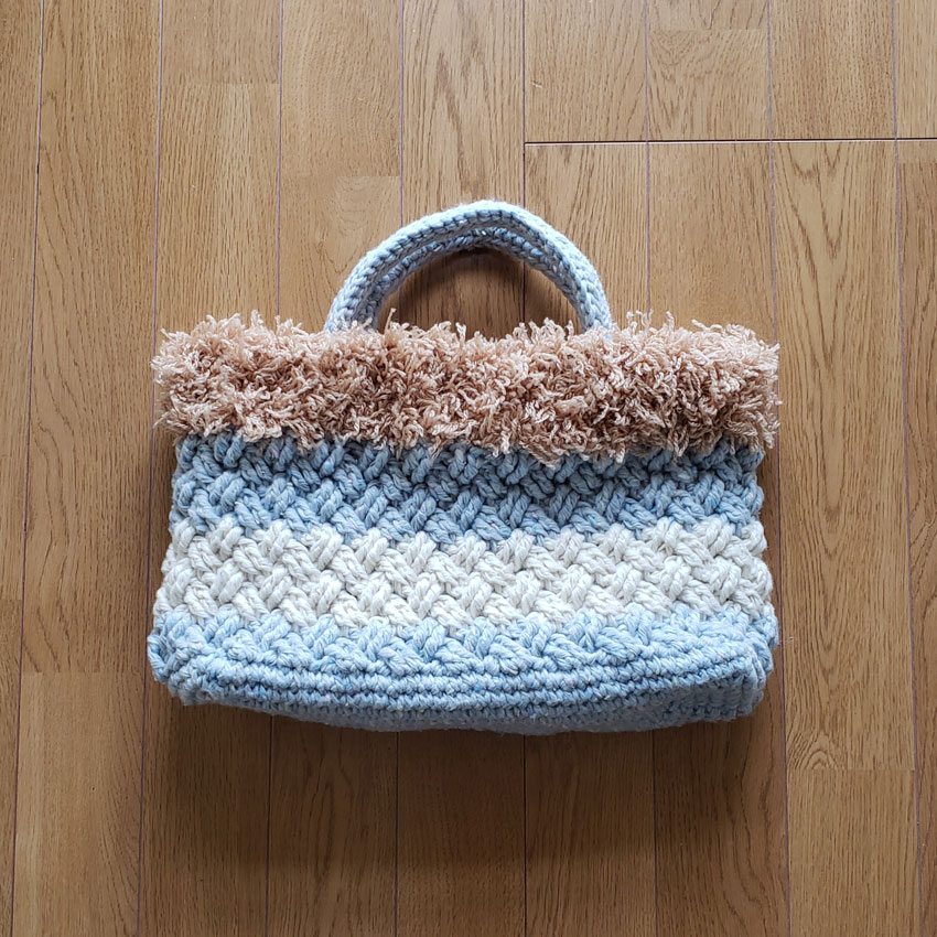 kiimiwatさんの「冬のかごバッグ」かぎ針編み 作品
