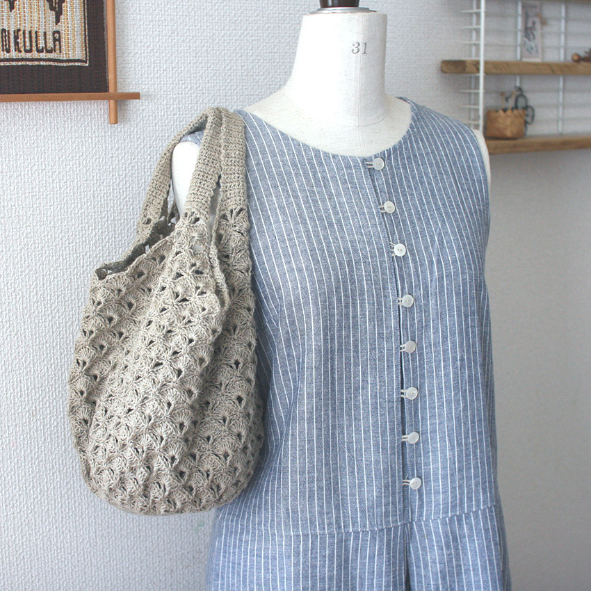 かぎ針編み「たっぷり丸底バッグ」編み図