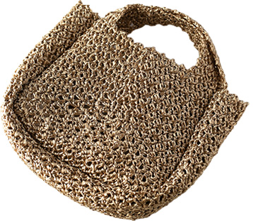 かぎ針編みの春夏バッグ。ハンドバッグ作品