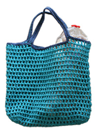 かぎ針編みの春夏バッグ。ミニメッシュバッグ作品