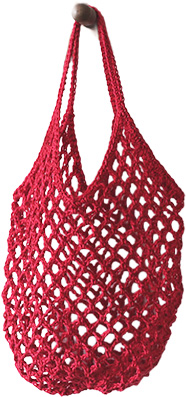 かぎ針編みの春夏バッグ。たっぷり底のネットバッグ作品